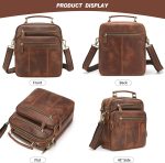 Jack&Chris Leather Man Purse Shoulder Bag,Small Mens Crossbody Messenger Bags for Work,Men Satchel Handbag - Image 4